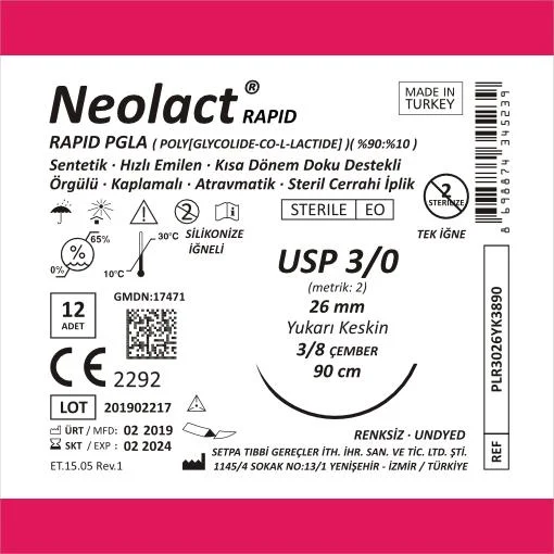 نخ بخیه قابل جذب سریع Neolact Rapid PGLA